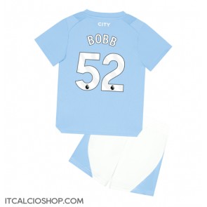 Manchester City Oscar Bobb #52 Prima Maglia Bambino 2023-24 Manica Corta (+ Pantaloni corti)